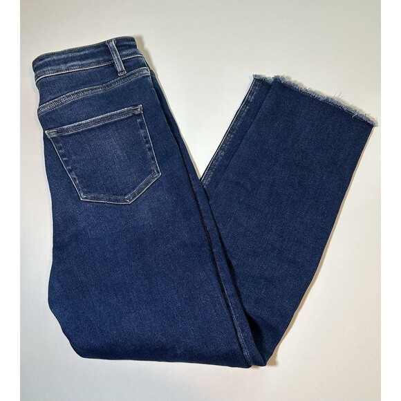 Vervet Blue Jeans Straight Leg Stretch Women’s Size 29 Raw Hem Dark Wash Denim‎ - Picture 14 of 14